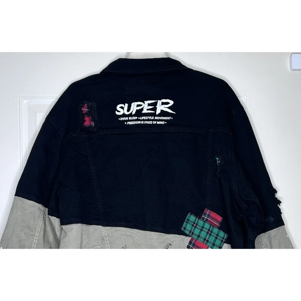 Kleep Jacket Mens Less Money/More Problem Twill Streetwear 3X Black Mint